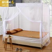 三维工匠蚊帐单开加粗不锈钢学生1.2米落地支架1.5m1.8m床双人家用加密