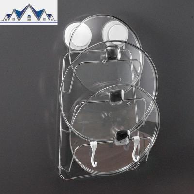 不锈钢锅盖架壁挂免打孔厨房多功能锅盖置物架砧板菜板收纳架 三维工匠