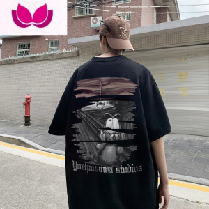 七斓男生美式高街短袖青少年ins港风百搭t恤学生oversize