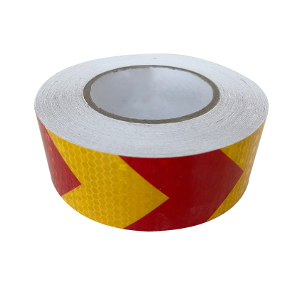 普拉塞(Plasser) 反光晶彩格警示胶带5cm*25m 黄红箭头(卷)