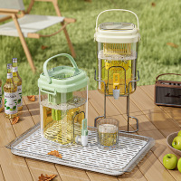 冷水壶家用储水带龙头泡茶桶冰镇果汁饮料桶户外野餐凉茶壶3759Z