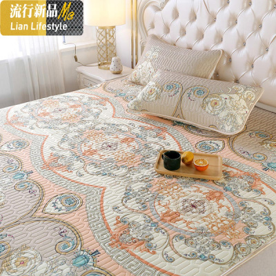 泰国乳胶凉席1.8m床三件套天丝空调软席子2.0米冰丝1.5可水洗夏季 三维工匠凉席/凉枕