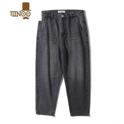 YANXUGBOY日系复古牛仔裤男直筒宽松潮牌百搭裤子潮流水洗做旧休闲长裤