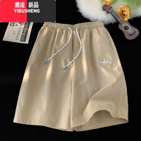YIBUSHENG日系卡其色短裤女2024新款季薄款中裤子休闲宽松运动五分裤