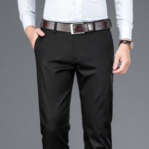 老爺車(LAOYECHE)冬季厚款休闲裤男士长裤商务男西裤直筒宽松免烫冰丝冬天裤子男