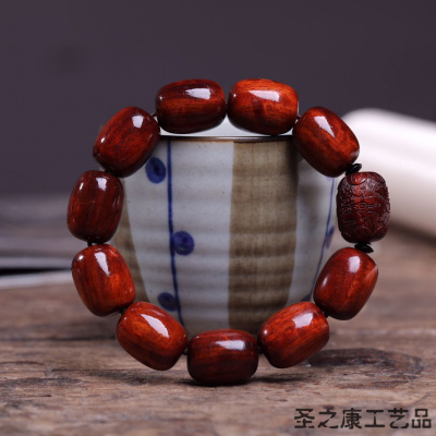 血檀枣珠手串佛珠手链工艺礼品随手礼血檀2.0×1.5血檀2.0×1.5