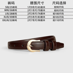 啄木鸟2025新款女士皮带百搭装饰韩版西裤牛仔裤棕色腰带细款针扣