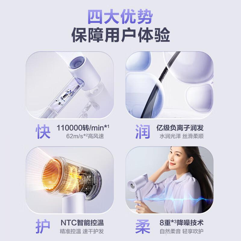 苏泊尔家用轻音亿级负离子润发大风力大功率护发电吹风智能控温宿舍便携吹风筒 EHDH-H820APRO