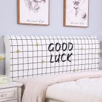 家柏饰(CORATED)欧式全包床头罩套床头套罩弹力布软包床靠背罩防尘保护套1.51.8米 格子文字 2米