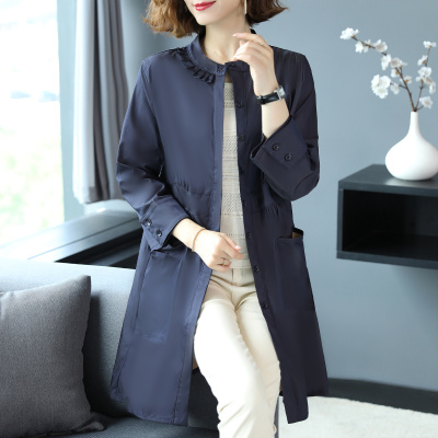 FISHBASKET中年妈妈春装新款上衣外套40岁年轻中老年女装洋气风衣中长款风衣女