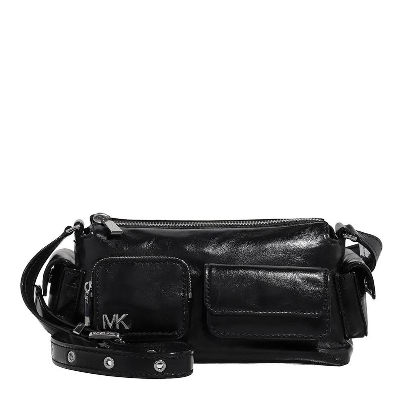 迈克·科尔斯(MICHAEL KORS)女士百搭小号可转换口袋斜挎包黑灰潮