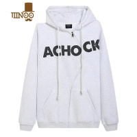 YANXUAchock国潮个性S拉链发泡印花连帽卫衣男女宽松休闲开衫情侣外套
