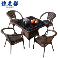 豫龙都方桌一桌四椅套