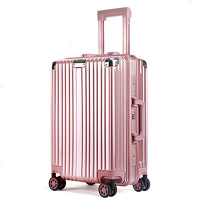 配色pc新款玫瑰金铝框万向轮旅行箱拉杆箱登机箱厂家