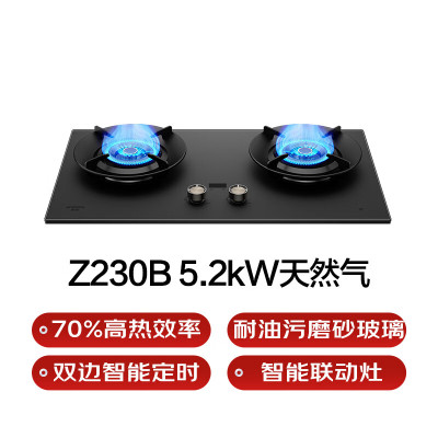 创维燃气灶双边智能定时AG肤感磨砂智能联动灶JZT-Z230B