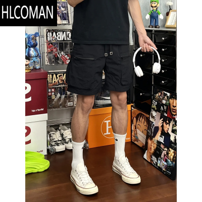 HLCOMAN美式机能多口袋工装短裤男夏季薄款潮牌宽松户外速干休闲五分中裤