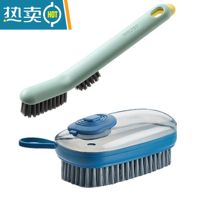 敬平洗衣刷鞋刷家用刷子不伤衣洗衣服的洗鞋硬毛专用软毛清洁板刷器 特惠组合:升级双刷头鞋刷+洗衣刷湖蓝色