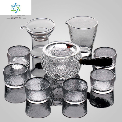 日式玻璃茶具套装家用简约功夫茶杯套装耐热加厚办公室泡茶器 三维