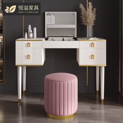 轻奢翻盖梳妆台卧室现代简约化妆台网红风美式小户型公主桌子