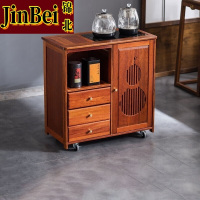 锦北实木移动茶水柜茶桌边柜泡茶台烧水壶一体边柜单门三抽煮茶电器