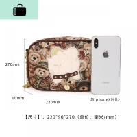 斜挎小包2020新款韩版休闲女包可爱小熊图案链条包包女NEW LAKE 迷彩绿配咖啡女斜挎包