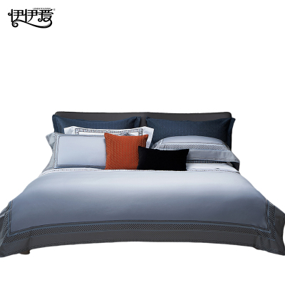 伊伊爱120支全棉色织提花蒙多利四件套