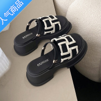 SUNTEK法式仙女风厚底凉鞋女夏外穿气质配裙子2023新款百搭罗马凉拖