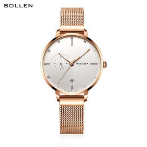 梭伦(SOLLEN)手表女ins风新款简约时尚防水潮自动机械表女士手表女表腕表 SL-416