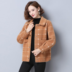 2024新款春秋装中年妈妈装中长款仿水貂绒春秋外套女中老年洋气外衣