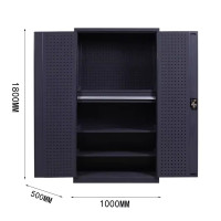 迅迈 [黑色]内一抽工具柜+背网 重型工具柜 加厚移动收纳工具车 汽修工厂车间铁皮五金工具柜子推车