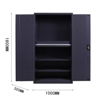 迅迈 [黑色]内一抽工具柜+背网 重型工具柜 加厚移动收纳工具车 汽修工厂车间铁皮五金工具柜子推车