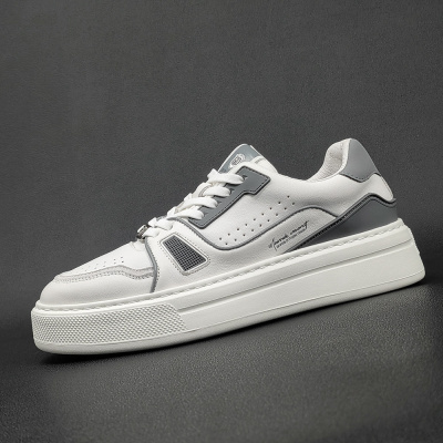 男生头层牛皮鞋子男板鞋男款潮鞋欧洲站男鞋男士运动学生aj休闲鞋