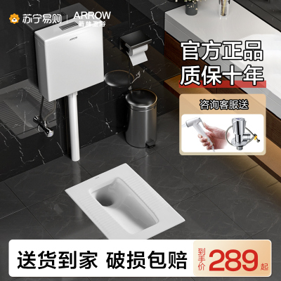  箭牌蹲便器蹲坑式水箱整套5007便盆大便器卫生间陶瓷防臭蹲厕