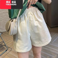 YIBUSHENG日系工装短裤女季薄款外穿宽松显瘦高腰休闲裤松紧腰五分阔腿裤