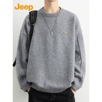 Jeep吉普官方潮牌针织衫男士宽松圆领线衣2025年秋冬季打底毛衣男
