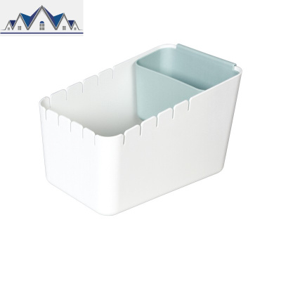 家用创意桌面干湿分离分类垃圾桶可挂式塑料收纳桶家用茶几大号 三维工匠