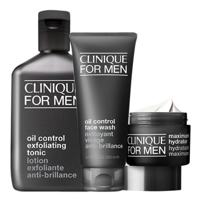 倩碧（CLINIQUE）男士面部护肤套装礼盒3件控油套装(洁面皂+爽肤水+面霜)