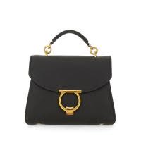 Ferragamo意大利小牛皮手提包女迷你钩扣包时尚百搭配饰手拿包