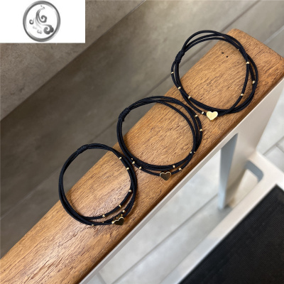 JiMi多股弹力简约发绳韩版少女爱心发圈ins网红皮筋套百搭丸子头饰绳