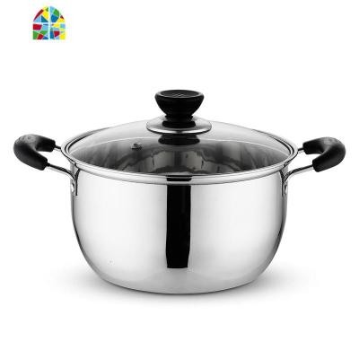 不锈钢奶锅汤锅加厚火锅迷你小蒸锅家用婴儿电磁炉煤气炉锅具辅食 FENGHOU 24cm汤锅带蒸格