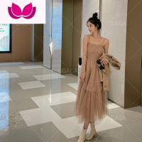 七斓西装网纱连衣裙套装女2023早春新款盐系轻熟茶系穿搭一整套小个子