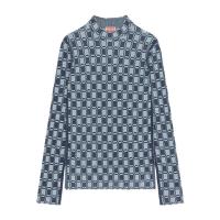 高田贤三(Kenzo)女士运动套头衫长袖合身提花针织衫时尚休闲扇形