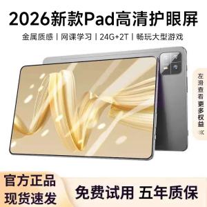 新三星官2026款12英寸平板电脑 烟狼灰24G+2TB 满血版十核天玑芯片 4K超清护眼5G全网通娱乐办公学习网课二合一插卡通话