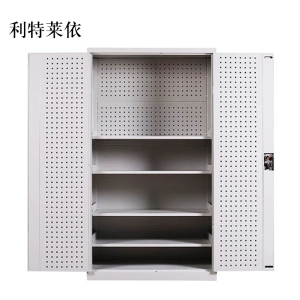 利特莱依工具柜加厚铁皮储物柜工厂车间用带抽屉汽修多功能收纳柜通门带网柜灰白色