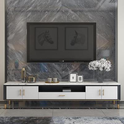 北欧电视柜现代简约小户型大理石电视柜茶几组合轻奢岩板电视柜