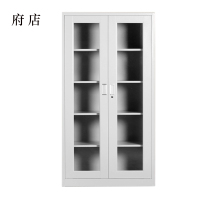 府店钢制档案柜财务凭证柜带锁储物柜铁皮柜书柜通玻对开门文件柜