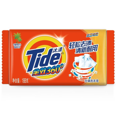 汰渍全效360度三重功效洗衣皂 188克
