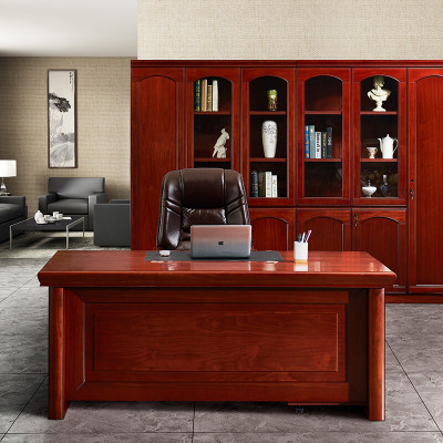 域赢老板桌油漆班台经理桌主管桌实木贴皮办公桌总裁桌1.6米