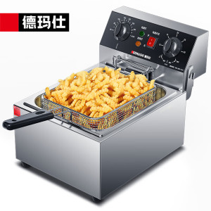 德玛仕DEMASHI电炸炉商用炸鸡炸薯条机小吃油炸锅炸串机电炸炉大容量油榨锅定时款单缸 DMS-DZL101D