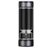 水宜生玻璃杯370ml茶水分离杯子泡茶杯防烫杯绅士灰G809